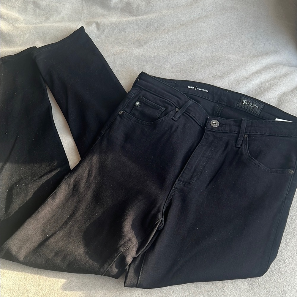 AG Black Cigarette Leg Denim Jeans